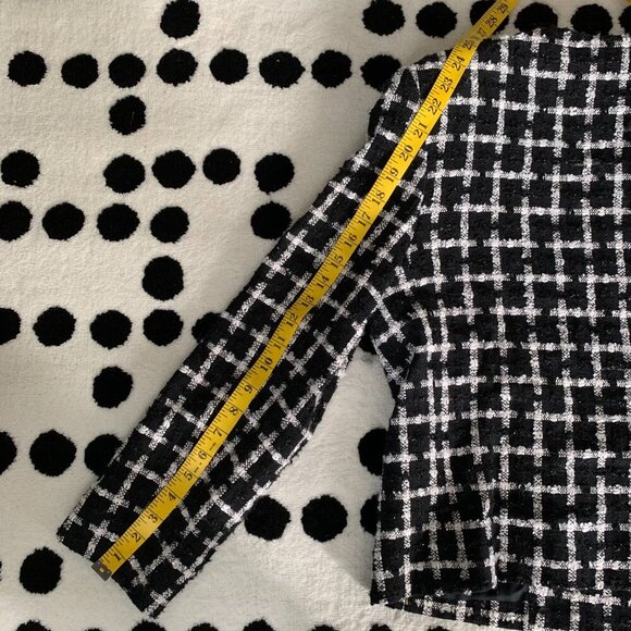 Vintage 80s 90s Louben Boucle Double Breasted Cropped Check Blazer - Picture 13 of 14